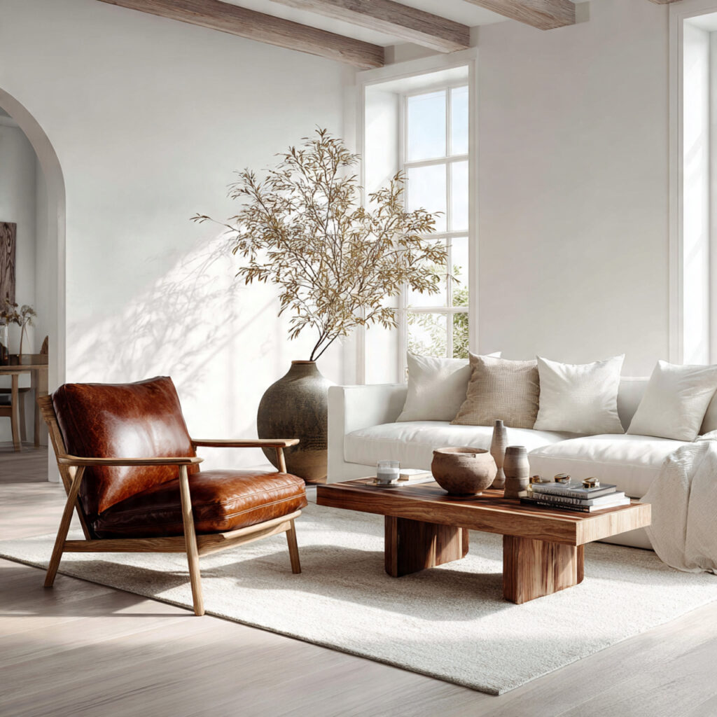 27 Genius White Living Room Ideas for Cozy, Chic Spaces 19 Adding Leather Elements for Richness