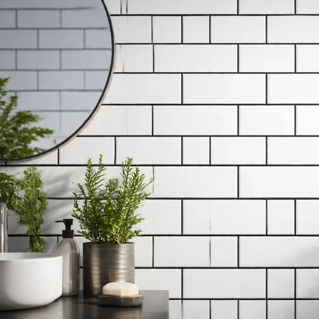 Black Grout White Tile