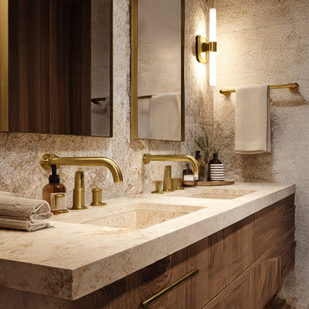 Brass and gold hardware finishes