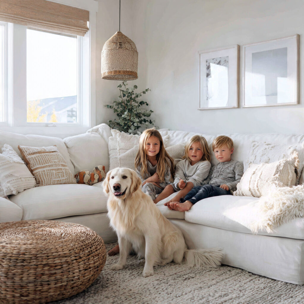 27 Genius White Living Room Ideas for Cozy, Chic Spaces 25 Child and Pet Friendly White Decor