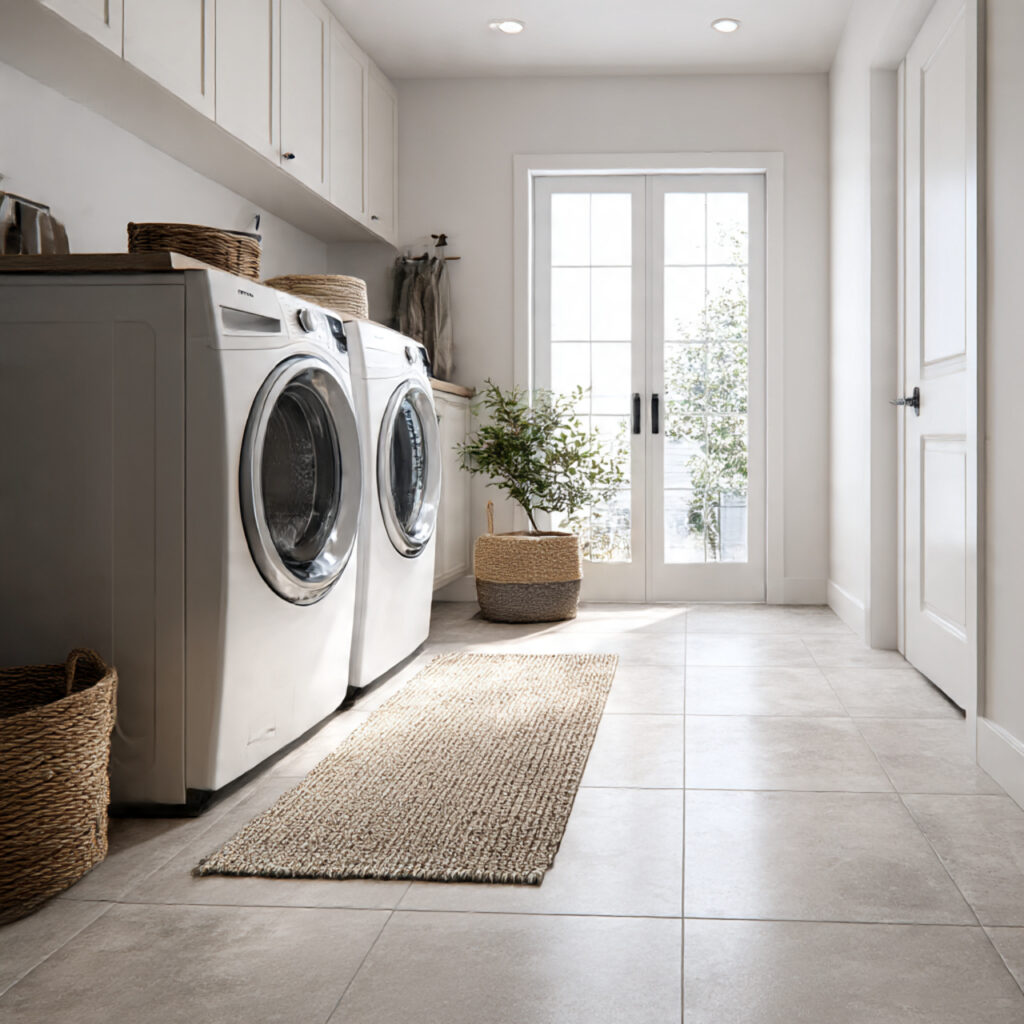 26 Smart Laundry Room Makeover Ideas for Any Budget 3 Choosing Durable Flooring Options