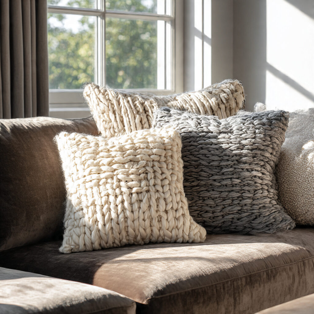 How to Create Stunning Winter Decor at Home 5 Chunky Knit Pillow Covers