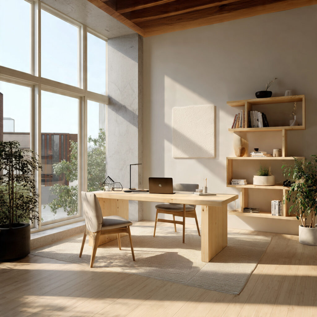 Create the Perfect Japandi Home Office Design 27 Clean Lines and Geometric Shapes