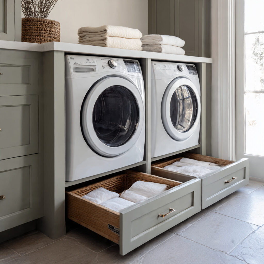 26 Smart Laundry Room Makeover Ideas for Any Budget 23 Creating a Laundry Pedestal Platform 1