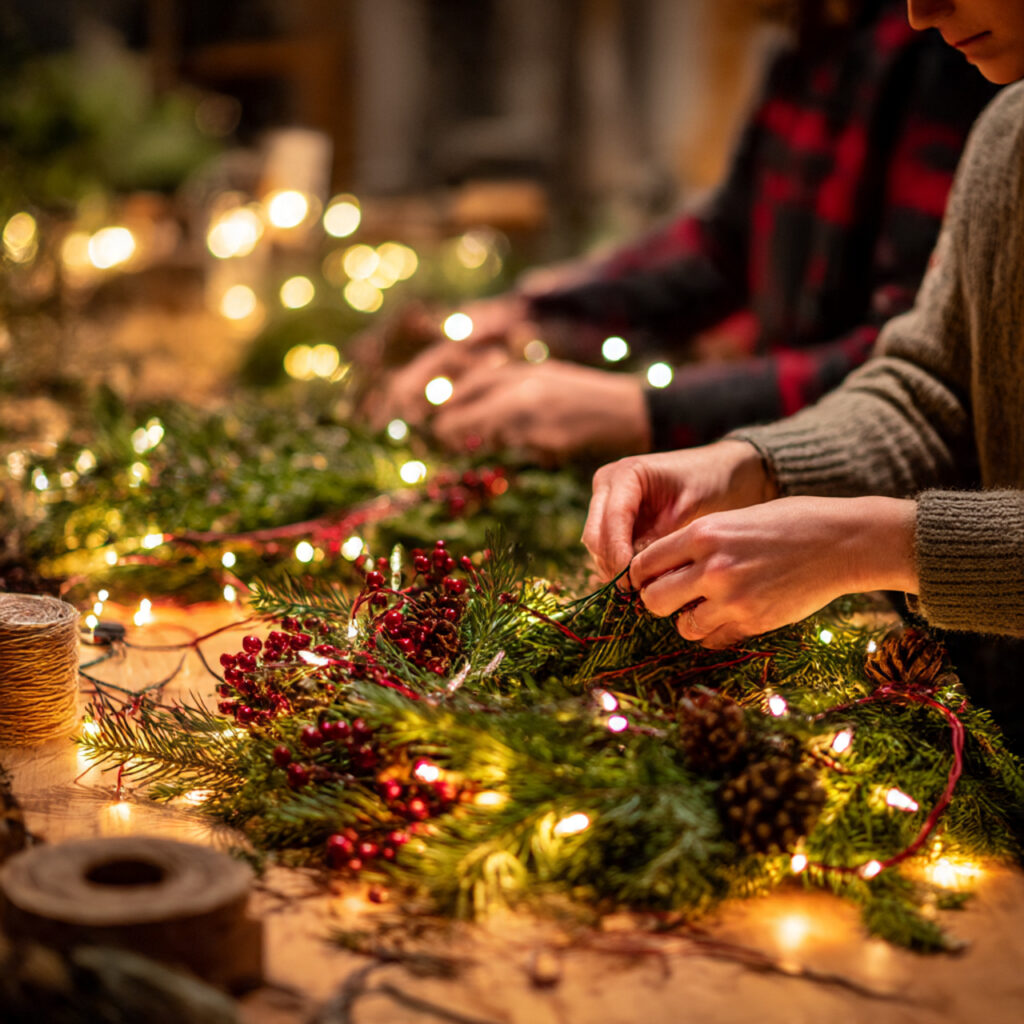 Red and White Christmas Lights for Elegant Holiday Decor 13 DIY Red and White Garland Ideas