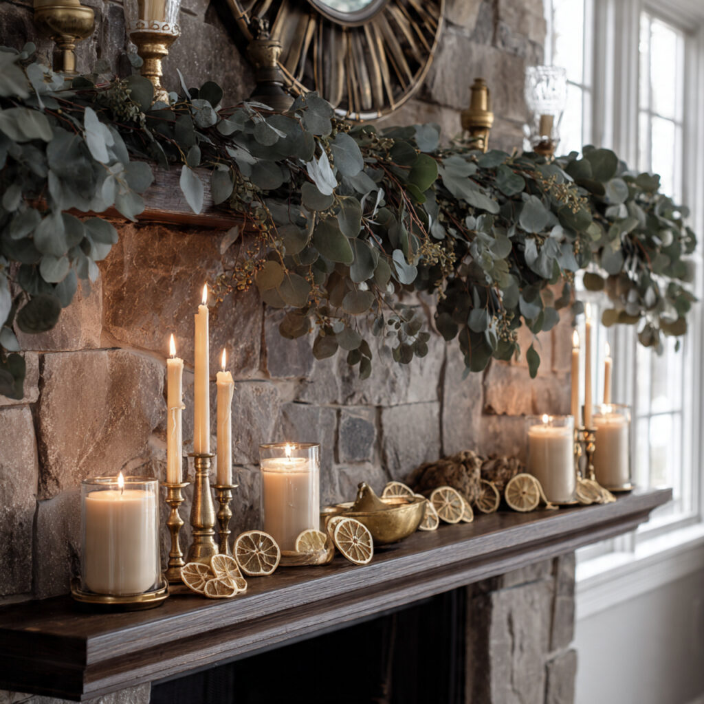 Elegant Fall Mantel Displays