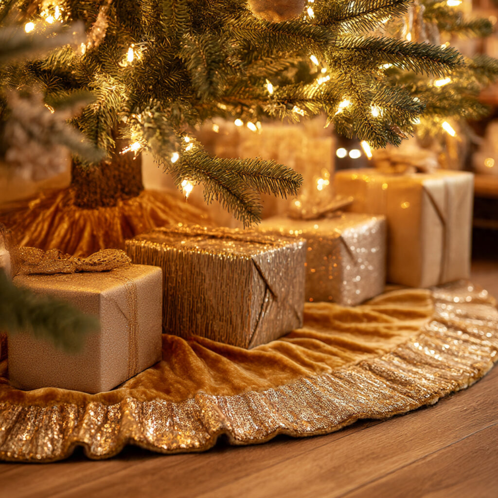 How to Decorate a Gold Christmas Tree Like a Pro 9 Gold Christmas Tree Skirt Trends