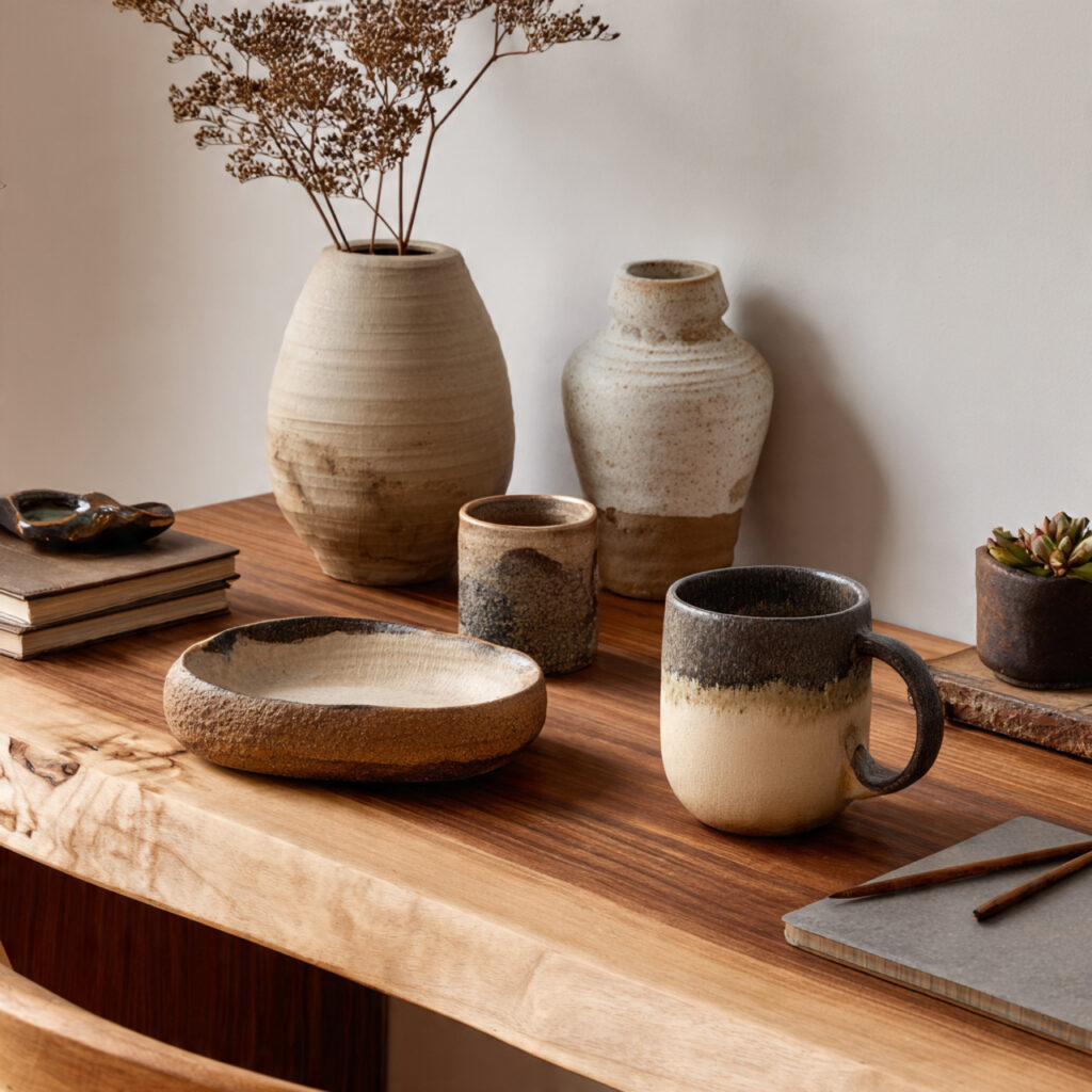 Create the Perfect Japandi Home Office Design 19 Handmade Pottery Accessories