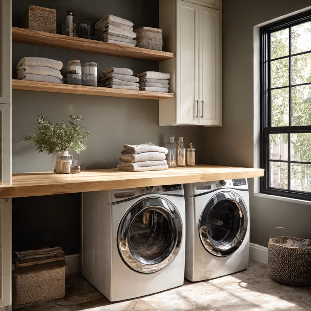 26 Smart Laundry Room Makeover Ideas for Any Budget 2 Implementing Smart Folding Stations