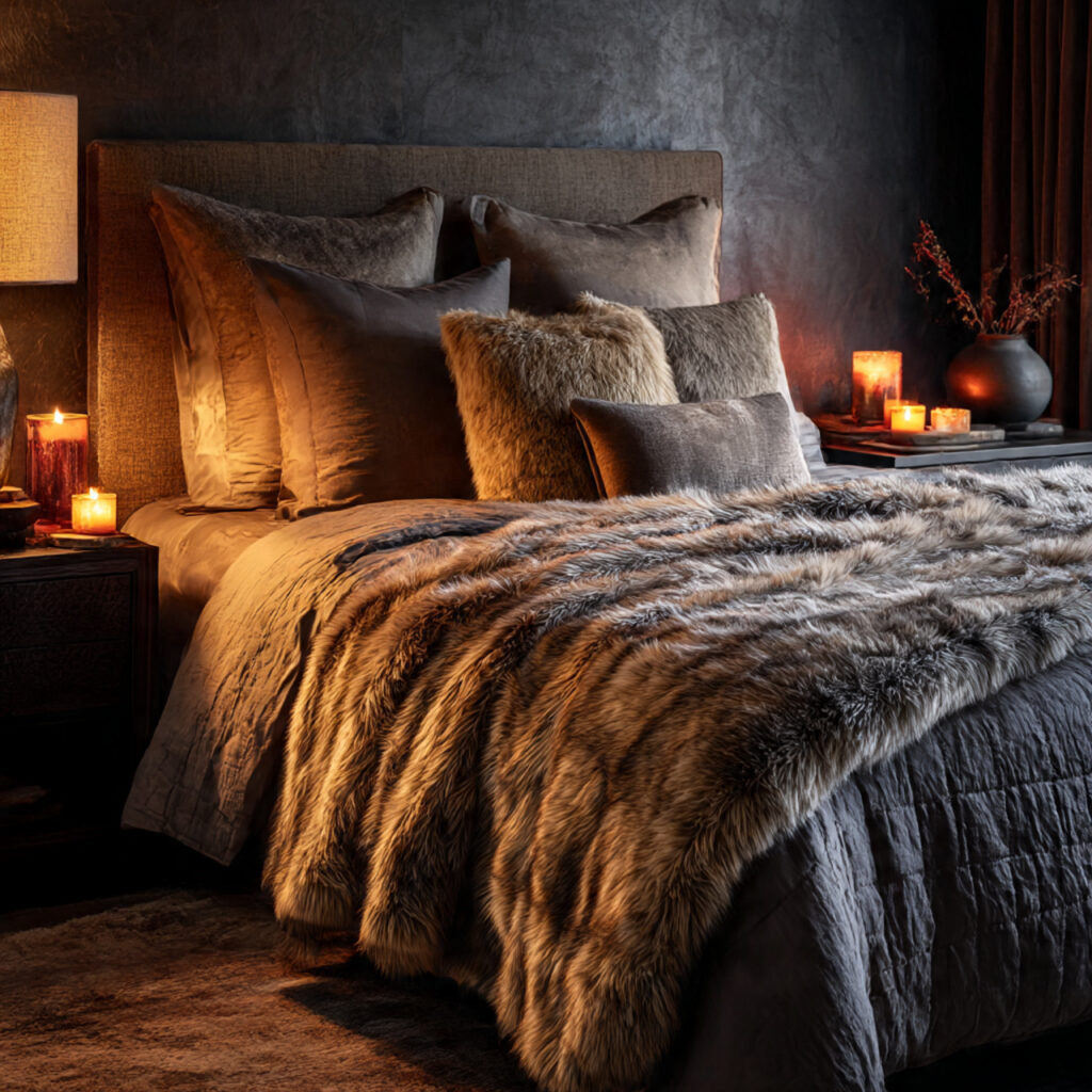 Complete Blog Post Draft: Cozy Moody Bedroom Design 25 Incorporating Faux Fur Throws