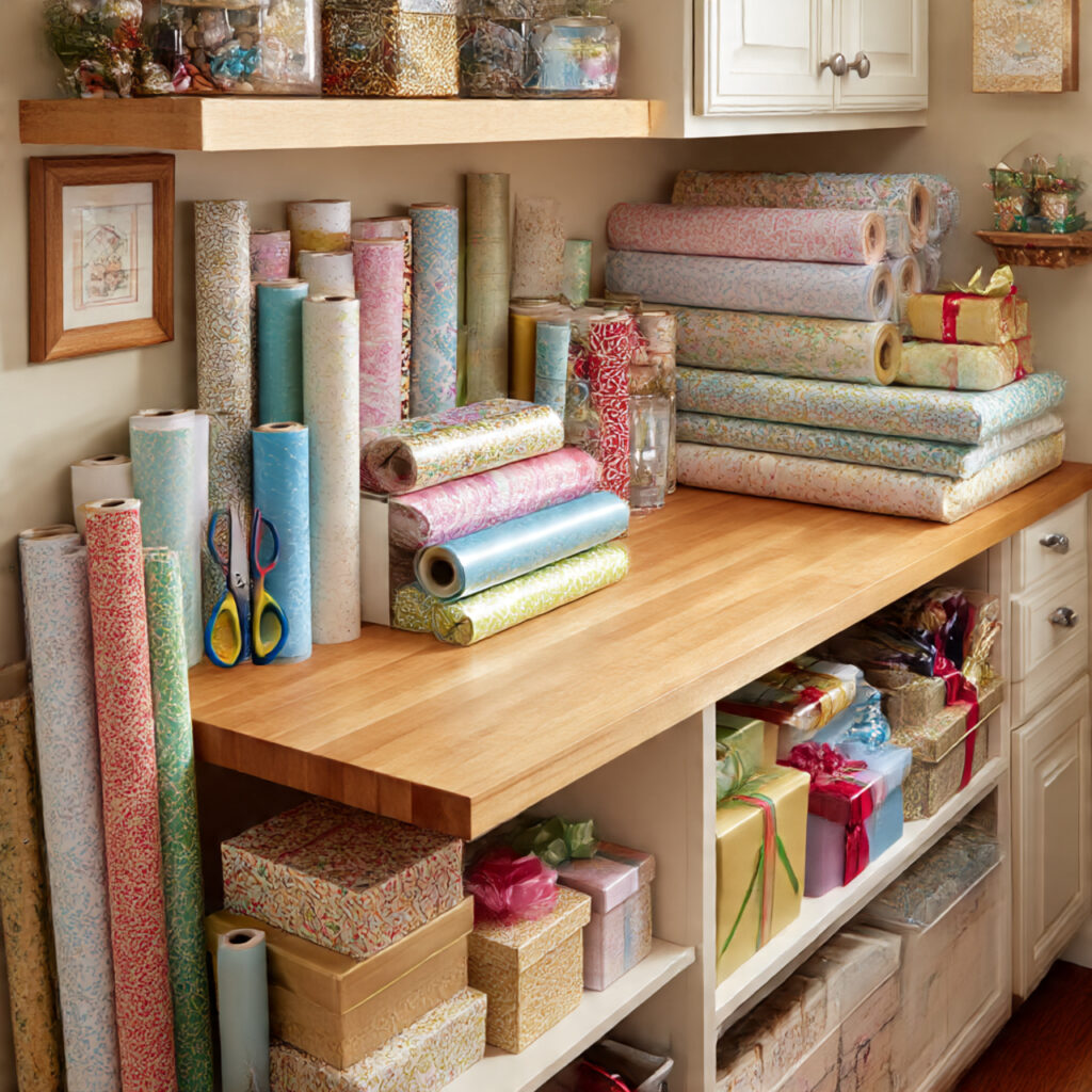 26 Smart Laundry Room Makeover Ideas for Any Budget 25 Incorporating a Wrapping Paper Station