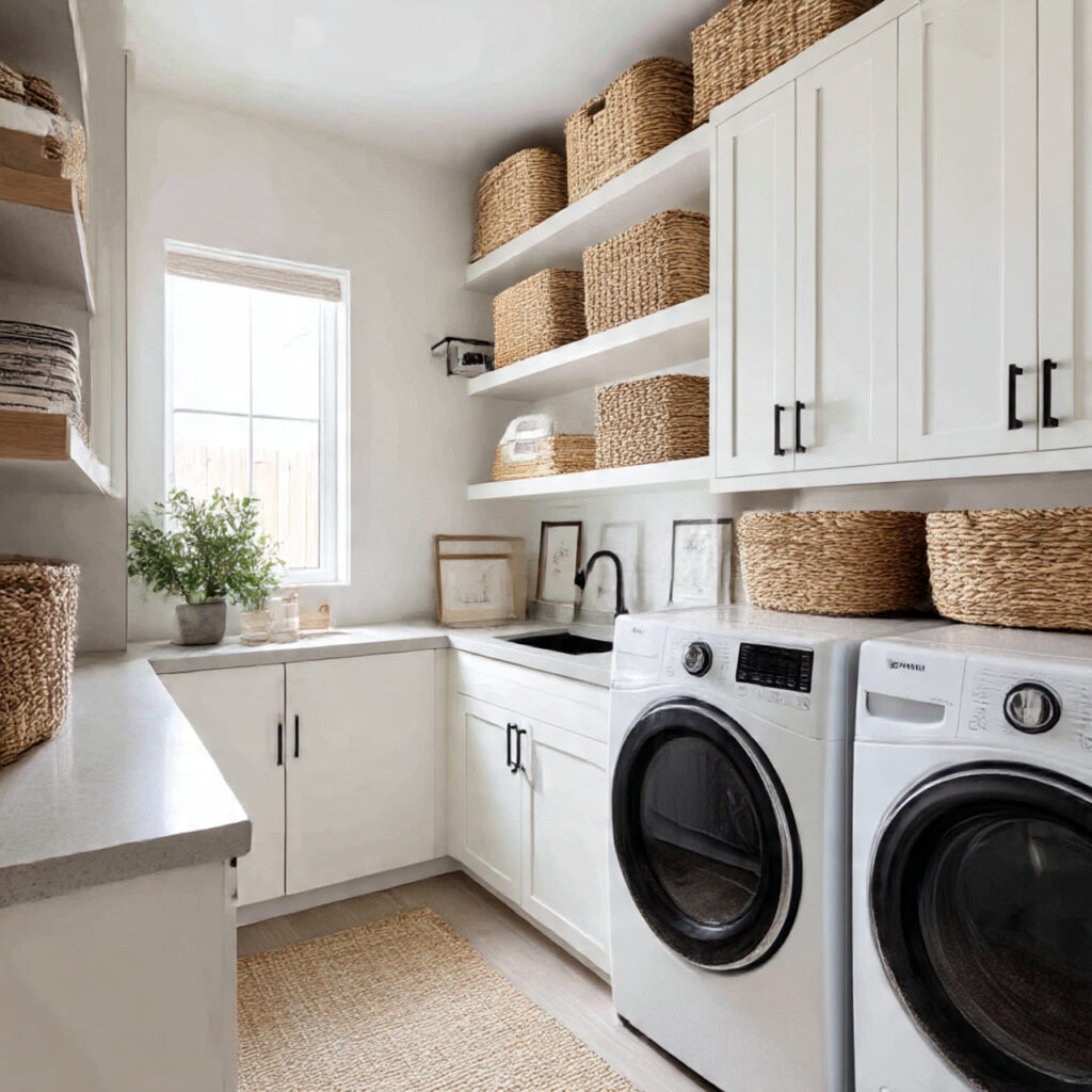 26 Smart Laundry Room Makeover Ideas for Any Budget 1 Maximizing Vertical Storage