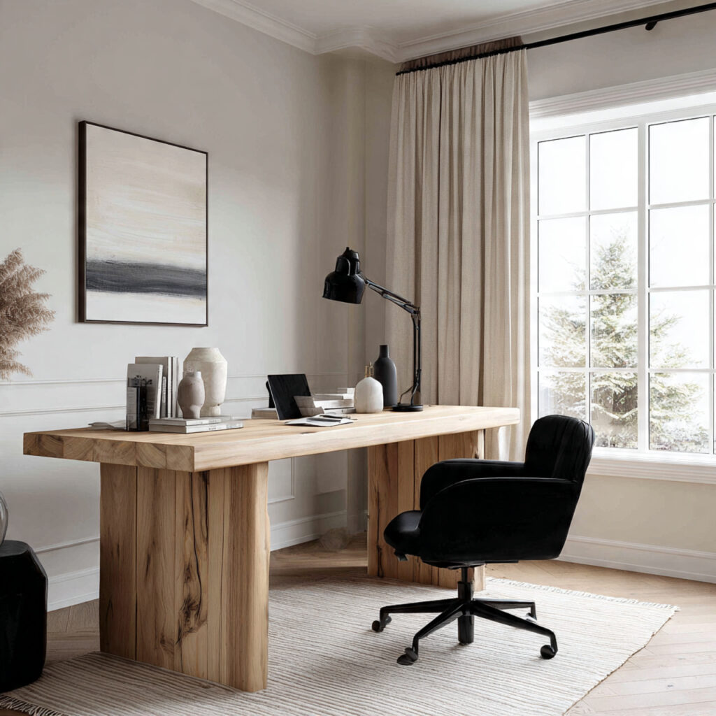 Create the Perfect Japandi Home Office Design 1 Natural Wood Desk Selection