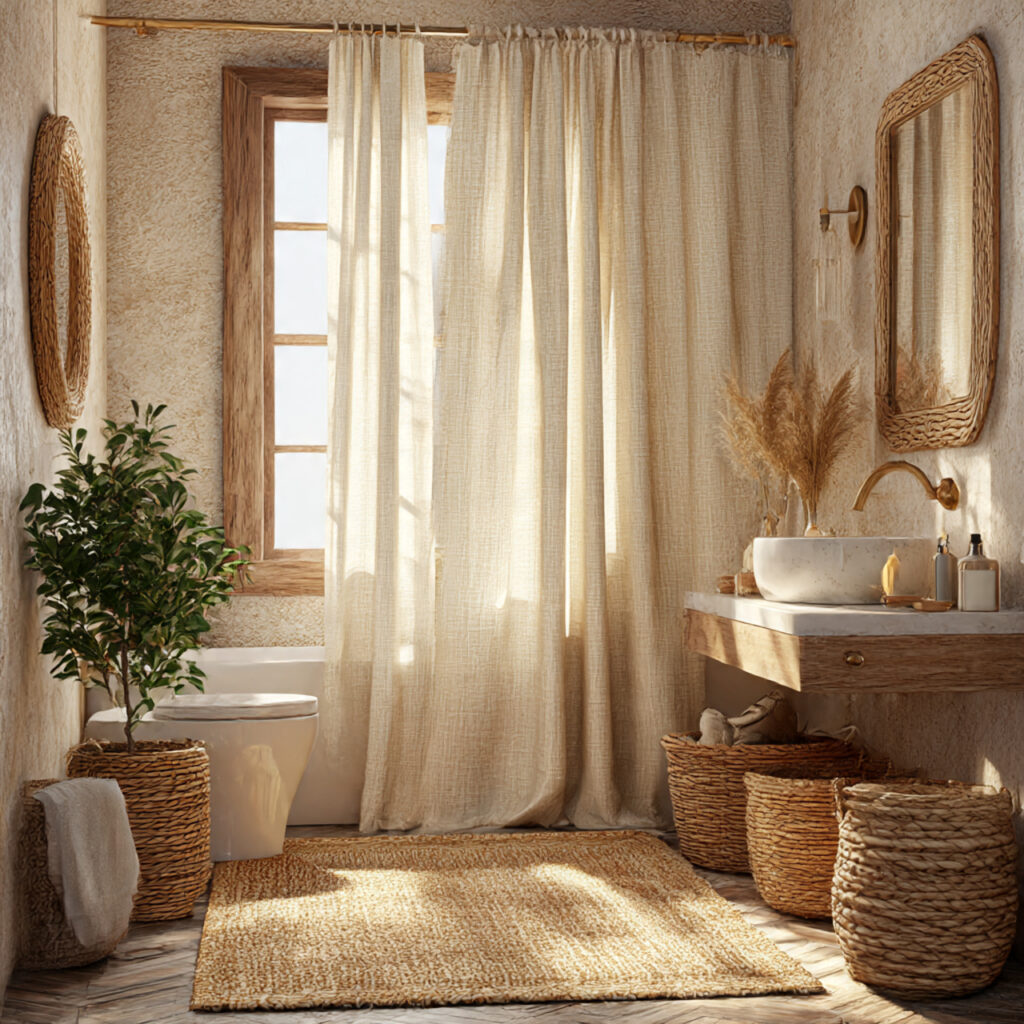 Natural textures in bathroom design