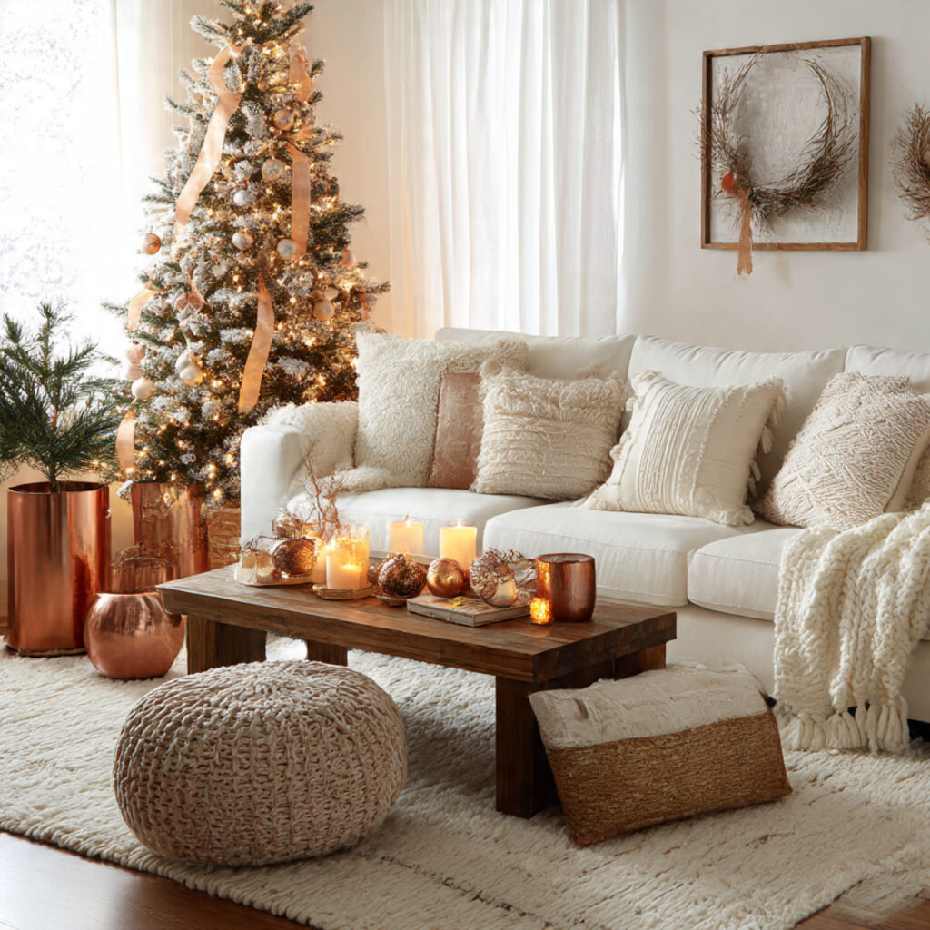 Neutral Decor with Copper Accents