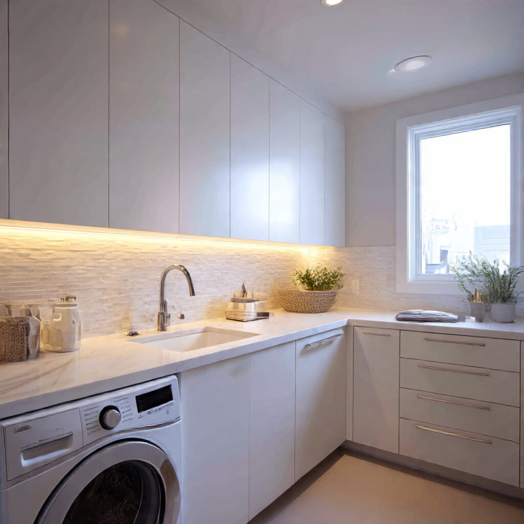 26 Smart Laundry Room Makeover Ideas for Any Budget 10 Optimizing Lighting for Task Areas