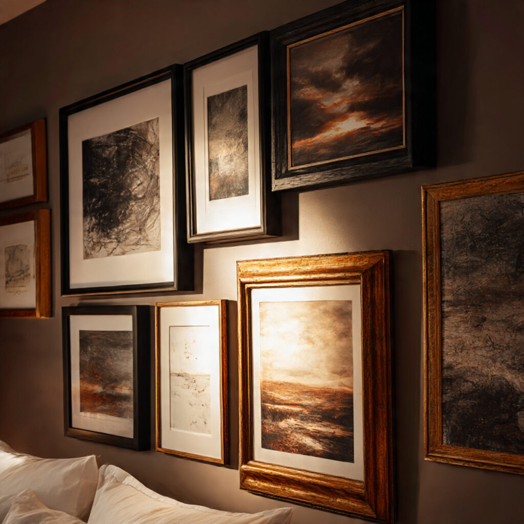 Complete Blog Post Draft: Cozy Moody Bedroom Design 13 Personalized Artwork Selection