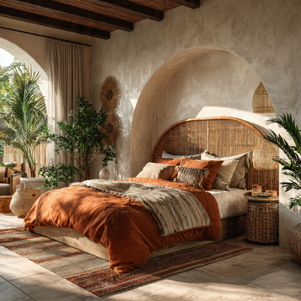 27 Best Bedroom Headboard Ideas for Every Style 9 Rattan and Woven Headboards