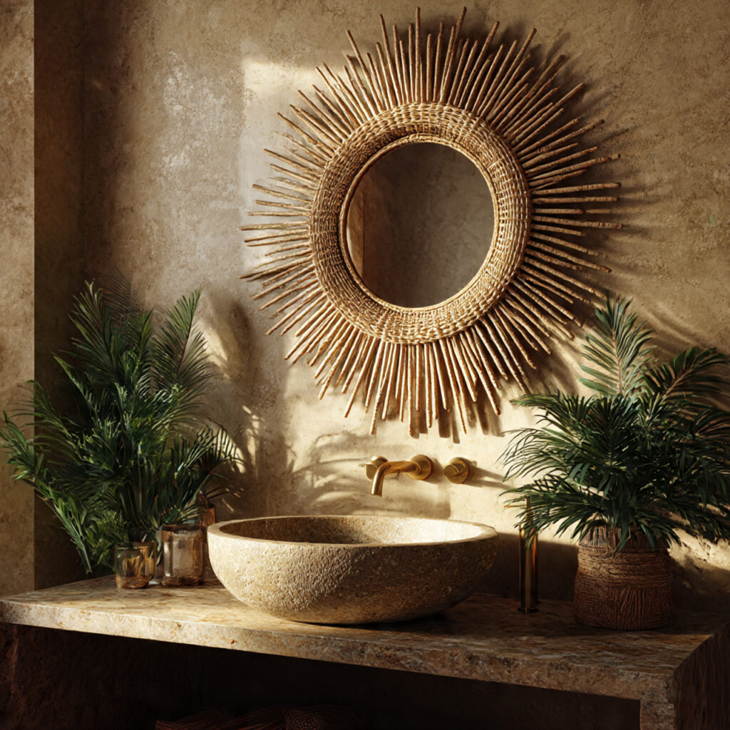 Rattan mirror frames