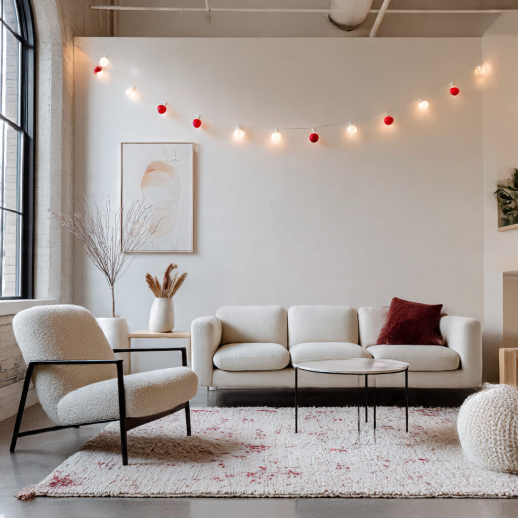 Red and White Christmas Lights for Elegant Holiday Decor 25 Red and White Lighting for Minimalist Aesthetics