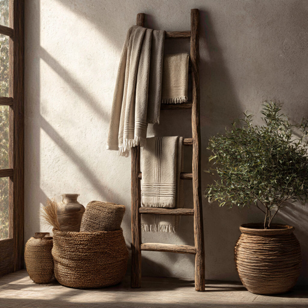 Repurposed ladders for storage