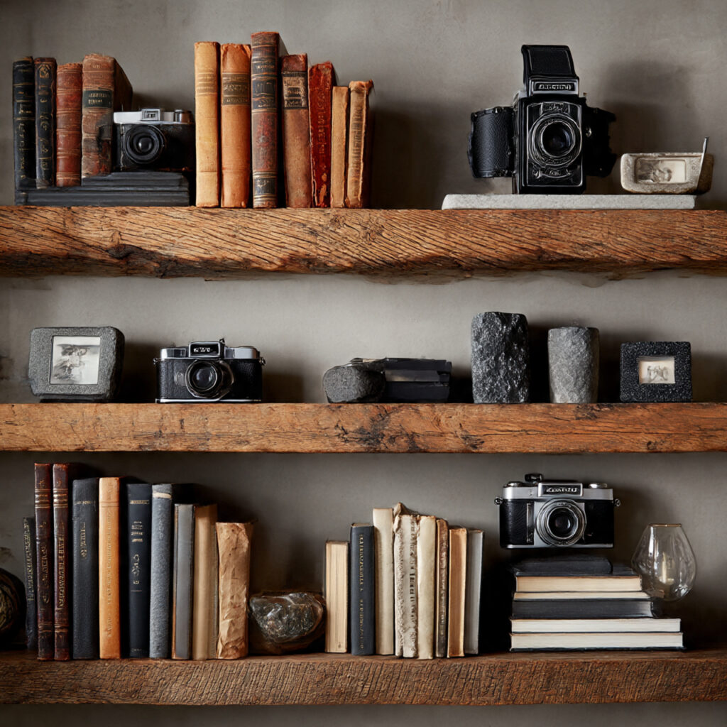 Rustic Bookshelf Styling 2