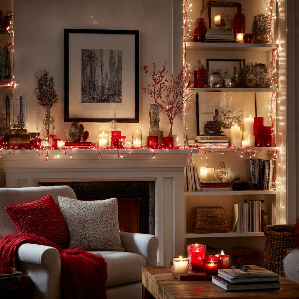 Red and White Christmas Lights for Elegant Holiday Decor 8 Subtle Red and White Indoor Lighting Accents