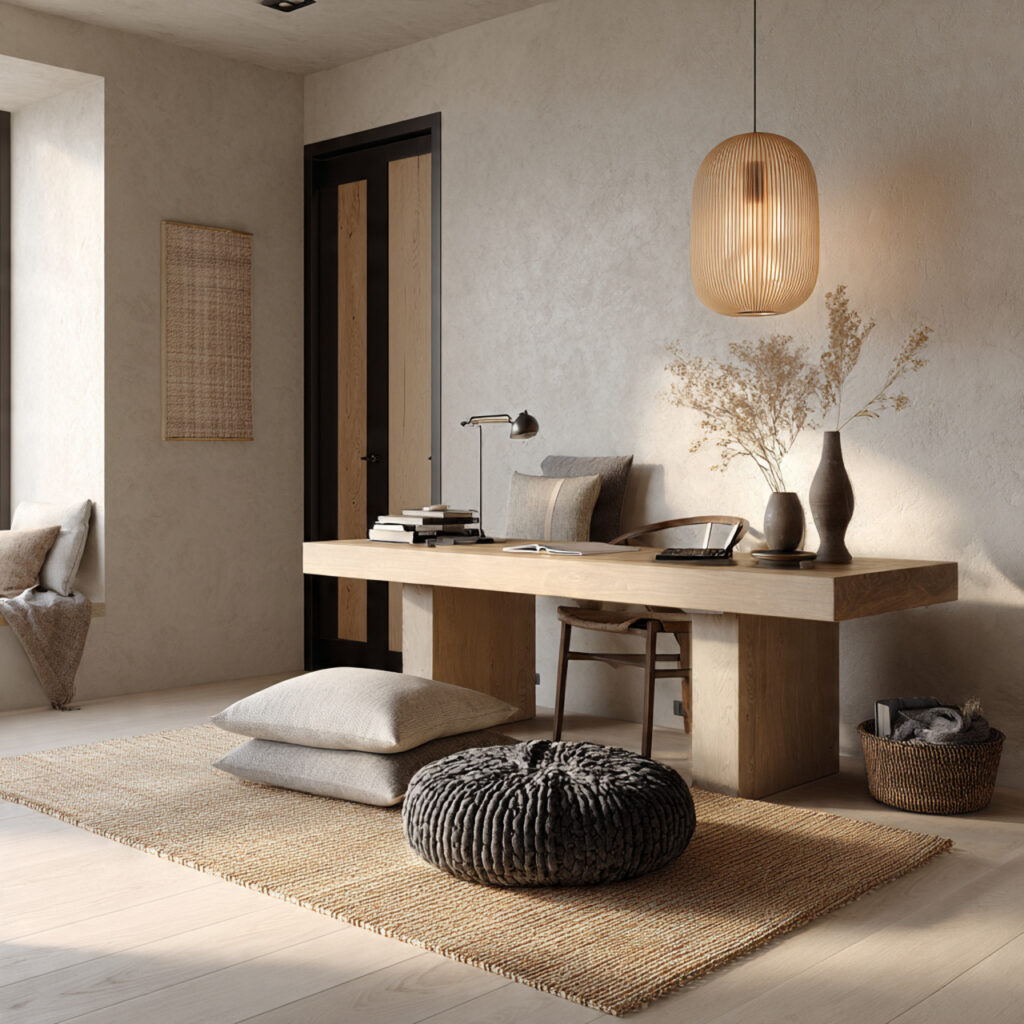 Create the Perfect Japandi Home Office Design 17 Tatami Mats for Zoning