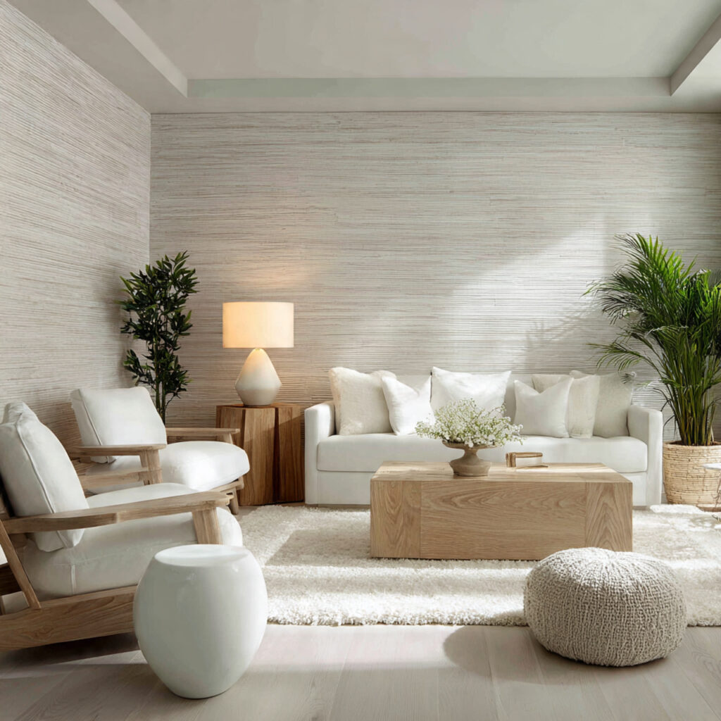 27 Genius White Living Room Ideas for Cozy, Chic Spaces 18 Utilizing Textured Wall Coverings