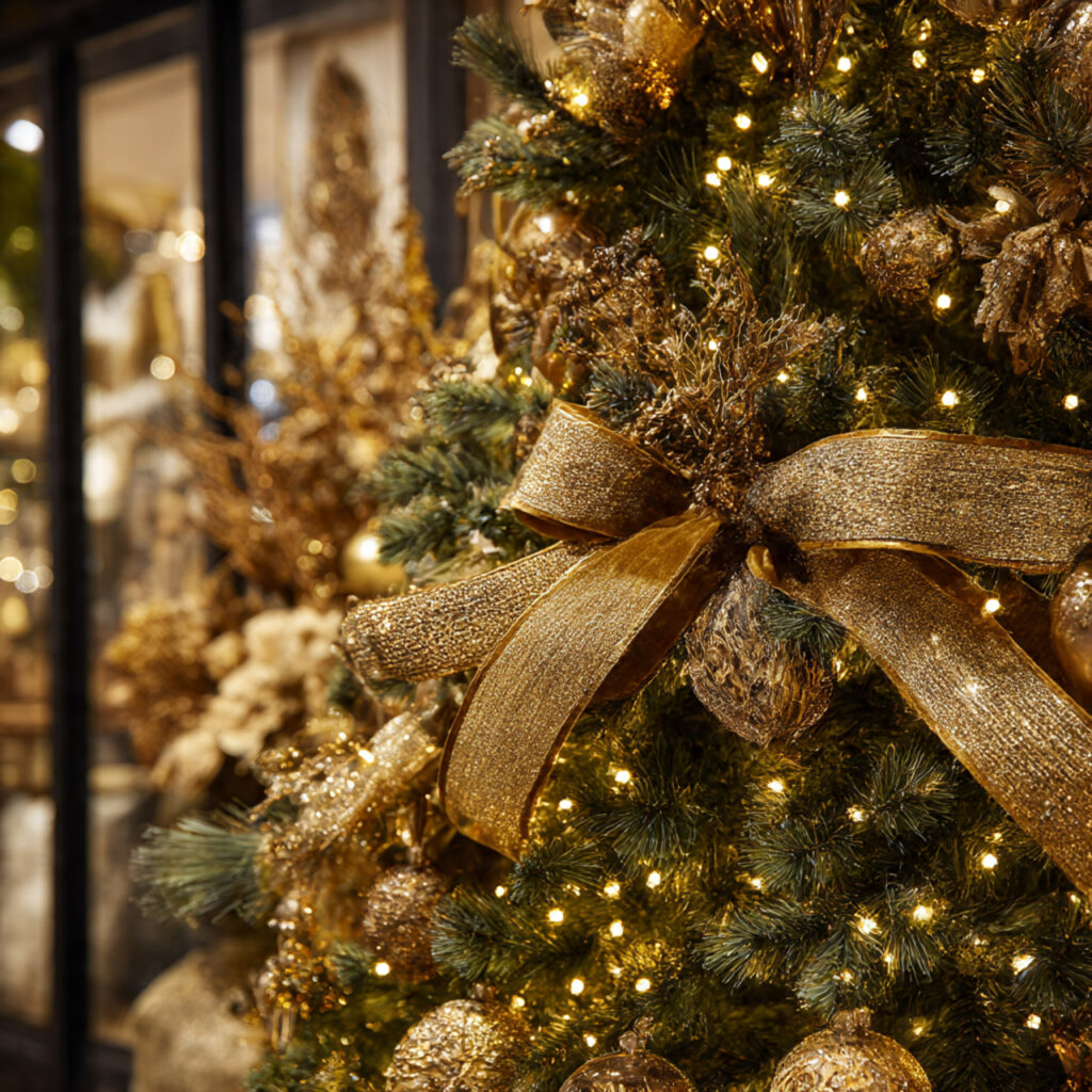 How to Decorate a Gold Christmas Tree Like a Pro 14 Velvet and Gold Ribbon Garland Ideas