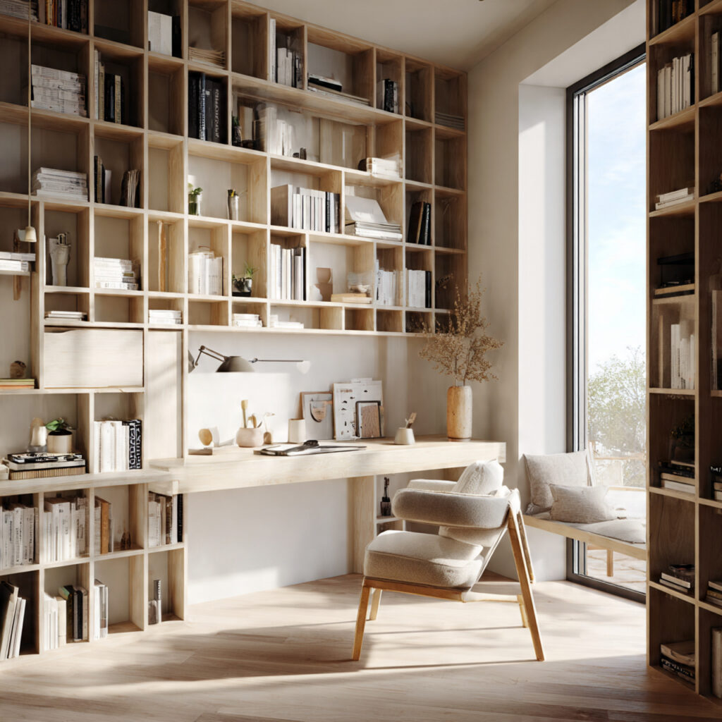 Create the Perfect Japandi Home Office Design 20 Vertical Organization Principles