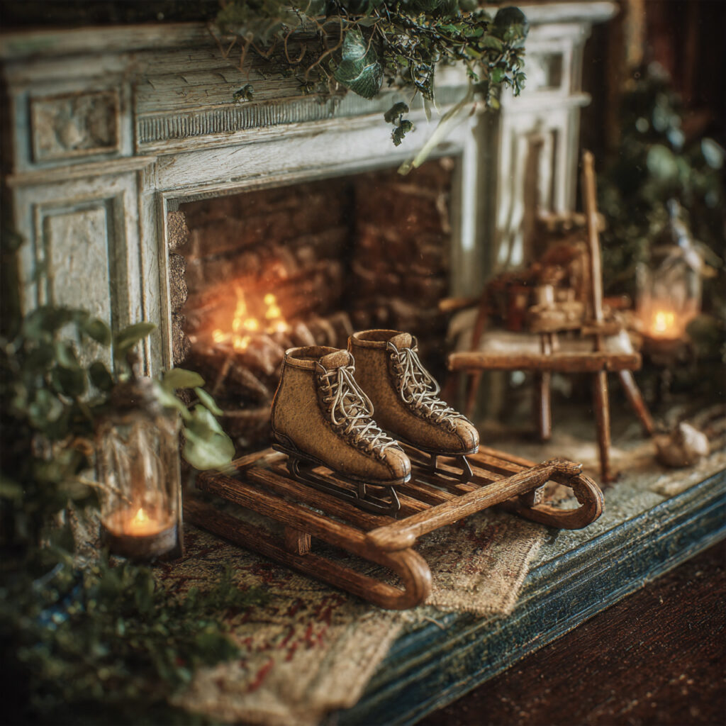 Vintage Sled or Skates Display