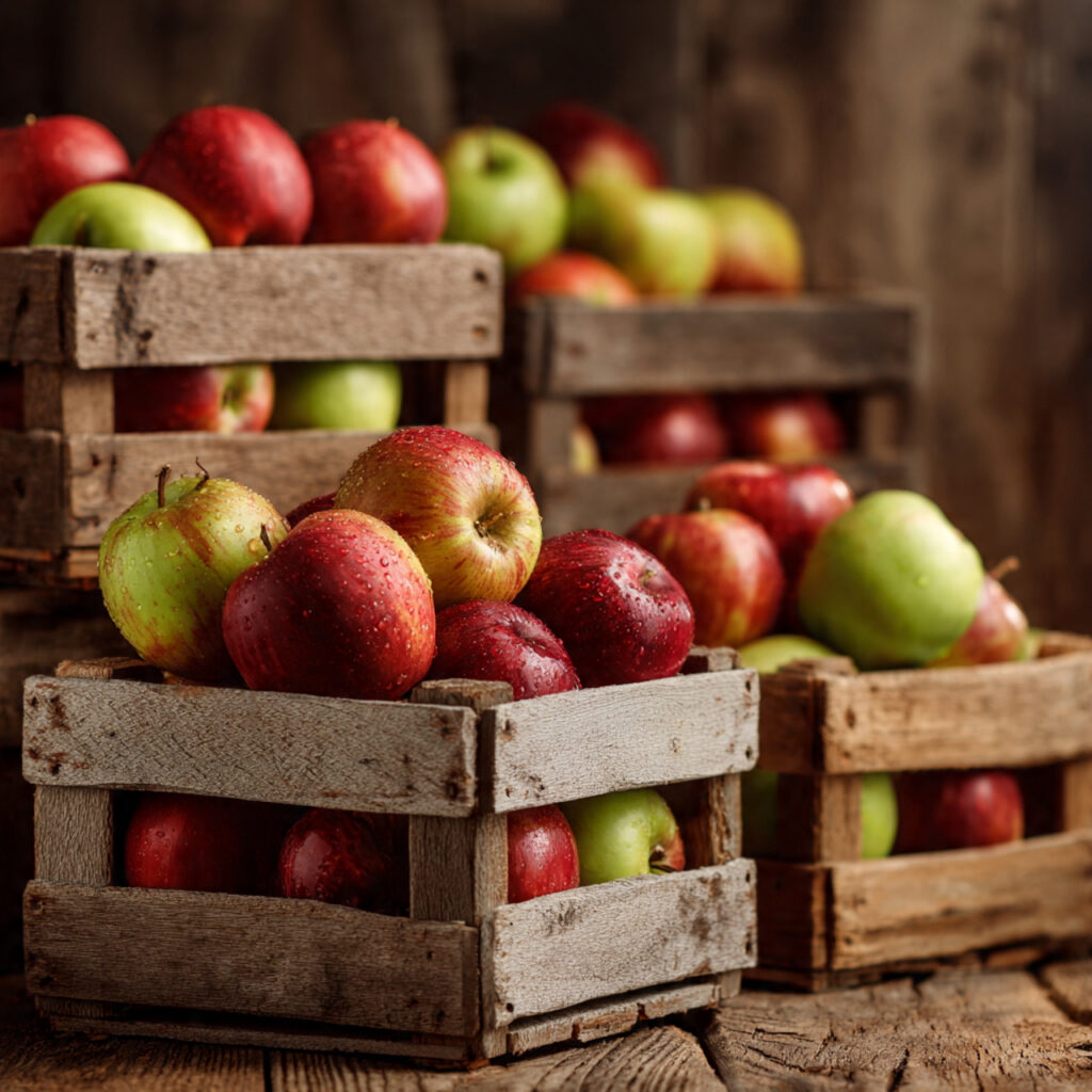 Wooden Crate Apple Displays