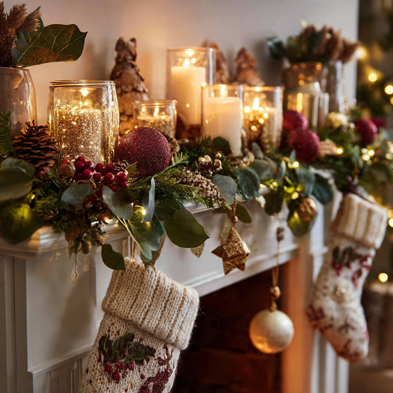 Mantle Xmas Decorations Ideas for a Festive Fireplace