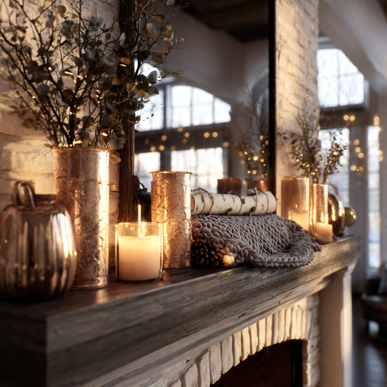 Cozy & Stylish Winter Mantel Decorating Ideas