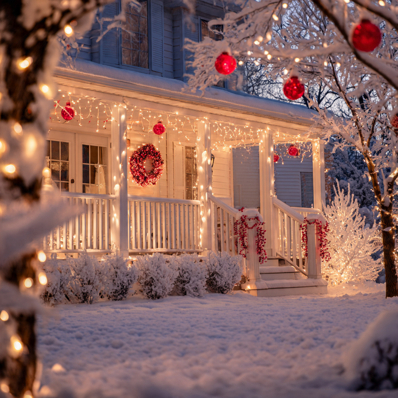 Red and White Christmas Lights for Elegant Holiday Decor