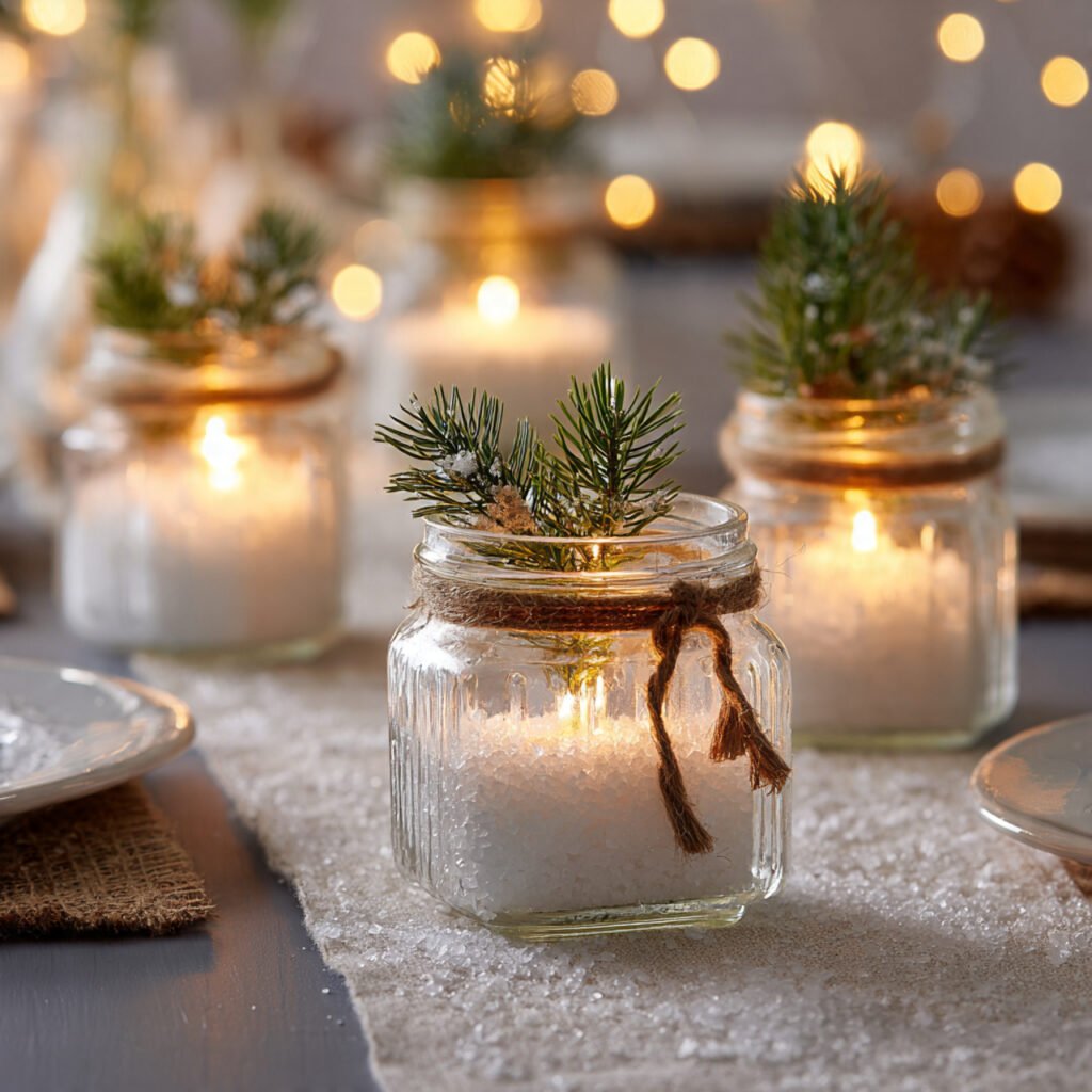 Winter Centerpieces: Festive & Stylish Decor Ideas 2 DIY Mason Jar Centerpieces