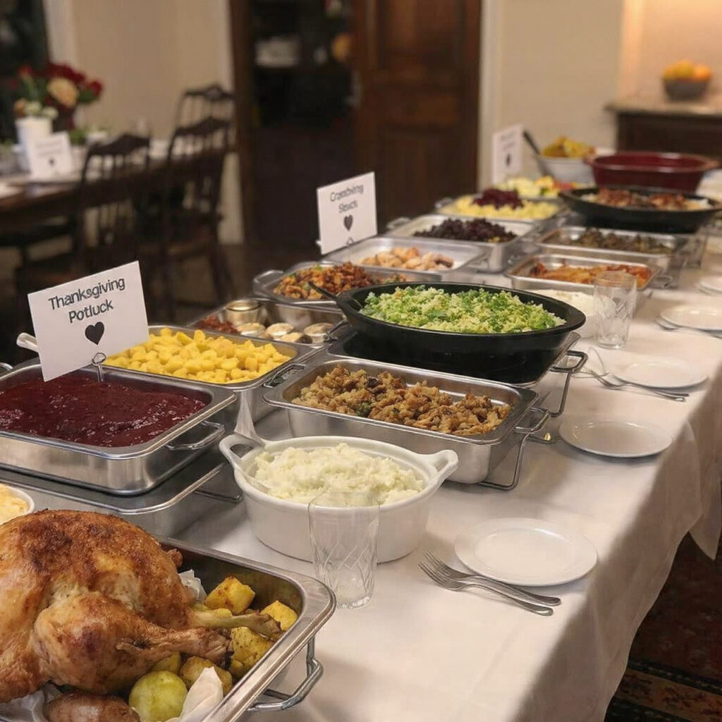 Hosting a Potluck Thanksgiving Table Strategy