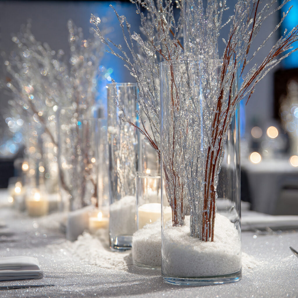 Winter Centerpieces: Festive & Stylish Decor Ideas 16 Incorporating Icy Branches