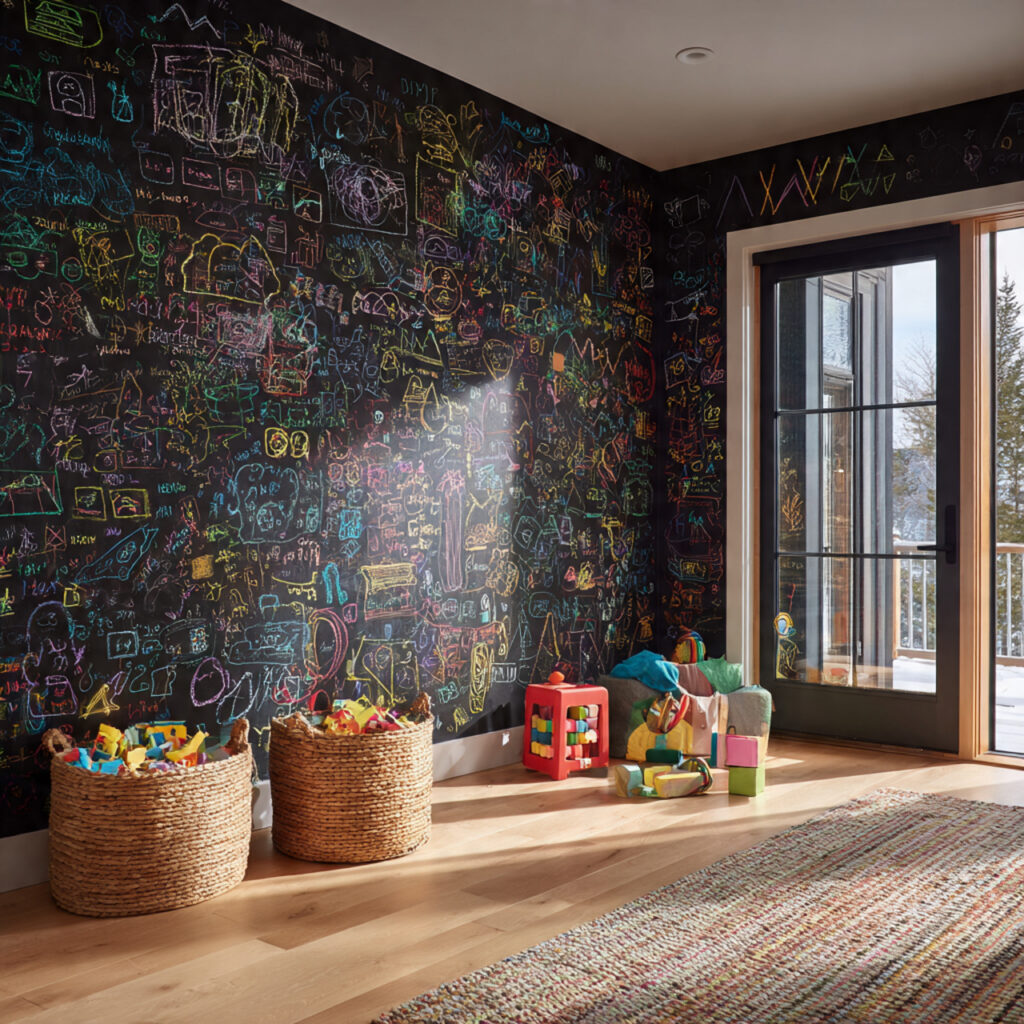 Chalkboard Designs: Creative Ideas & Stylish Uses 11 Kids Playroom Walls 2