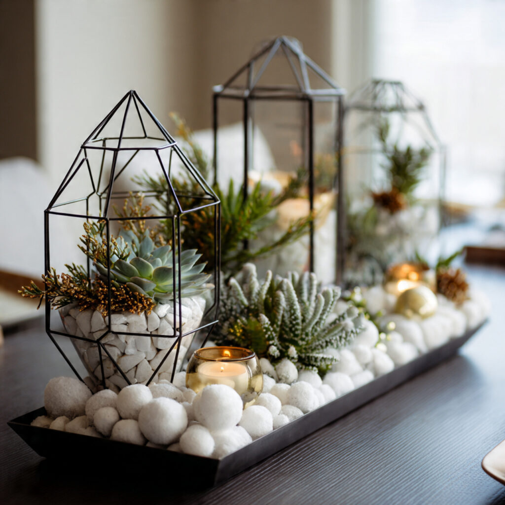 Winter Centerpieces: Festive & Stylish Decor Ideas 21 Modern Geometric Arrangements