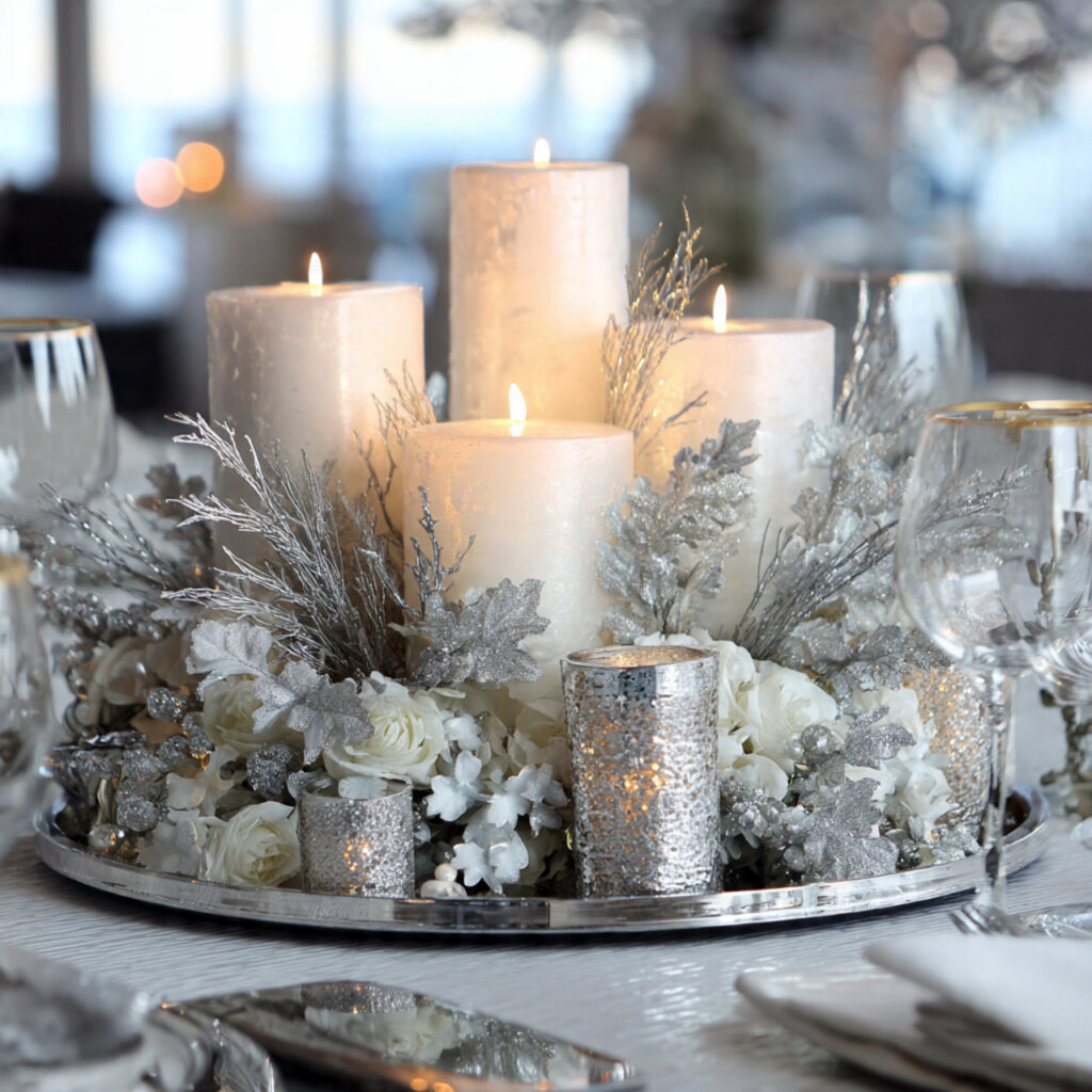 Winter Centerpieces: Festive & Stylish Decor Ideas 19 Monochromatic White and Silver Themes