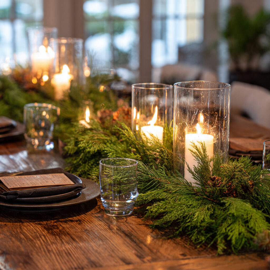 Winter Centerpieces: Festive & Stylish Decor Ideas 6 Simple Candle and Greenery Designs