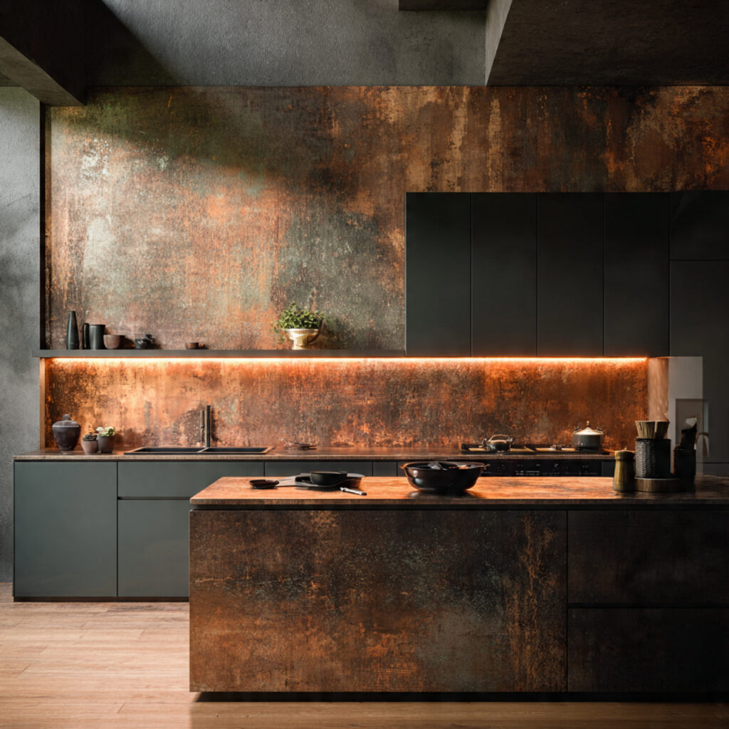 Copper and Metal Backsplash