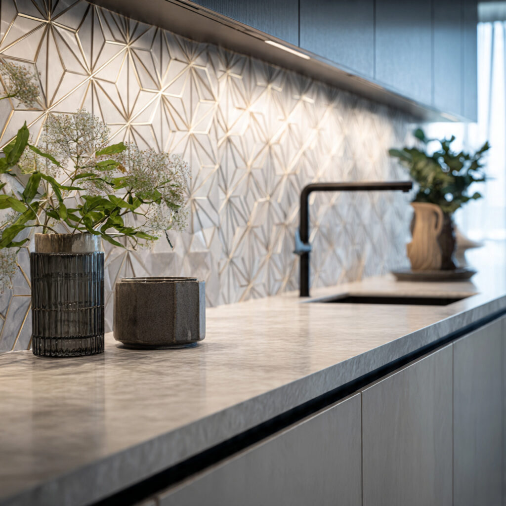 Geometric Patterned Backsplash