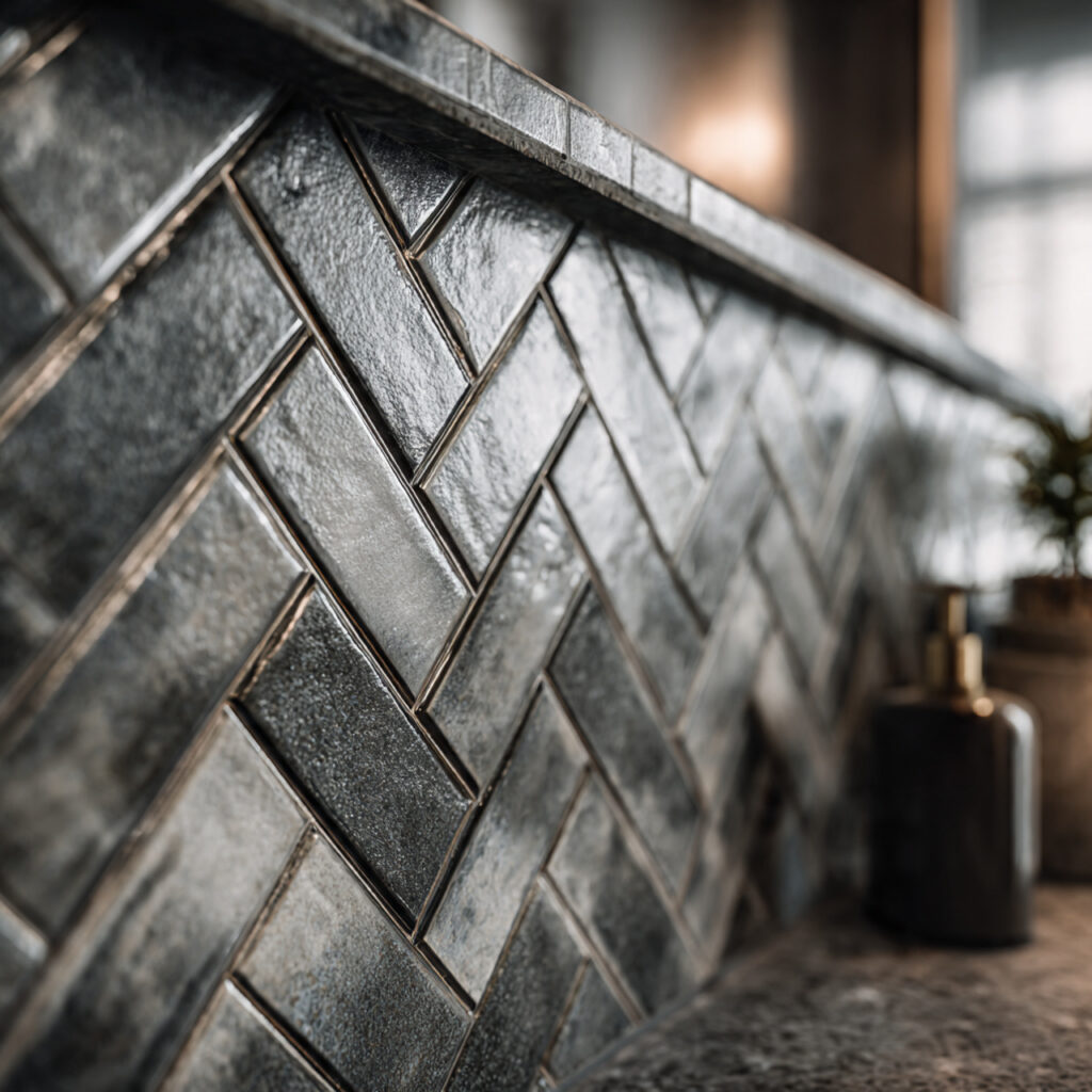 Herringbone Pattern Backsplash