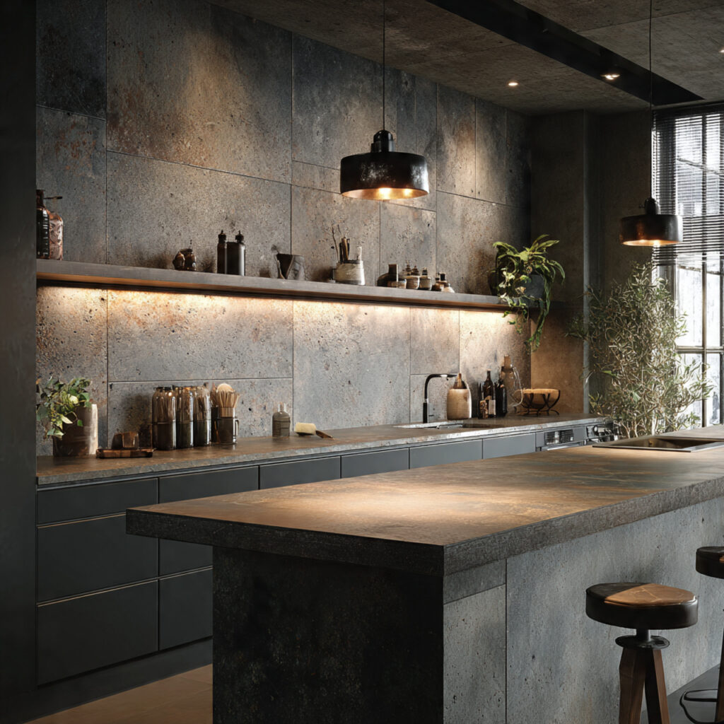 Industrial Concrete Backsplash
