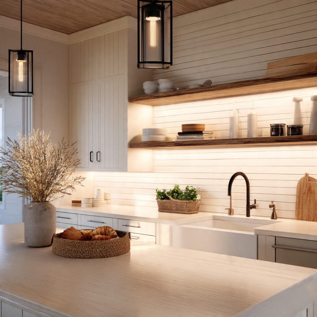 Shiplap Kitchen Backsplash