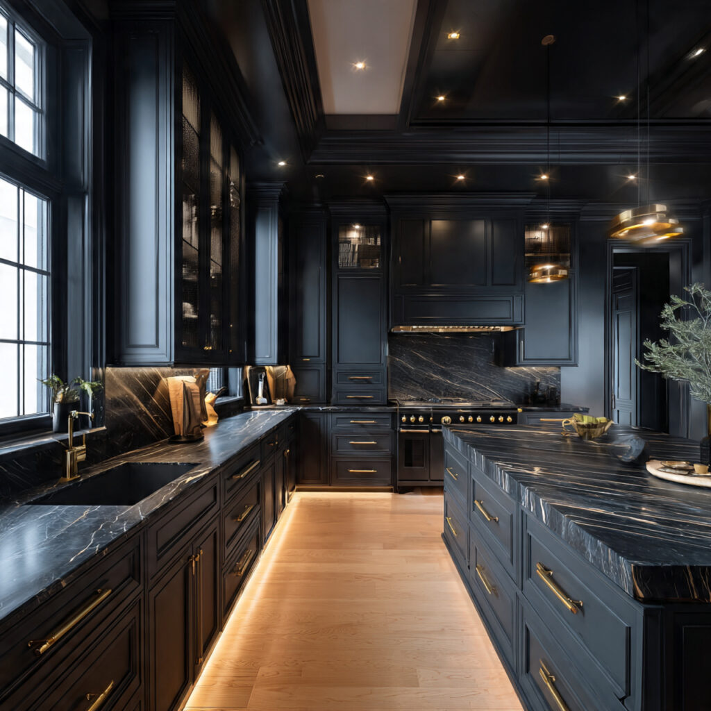 black kitchen cabinets
