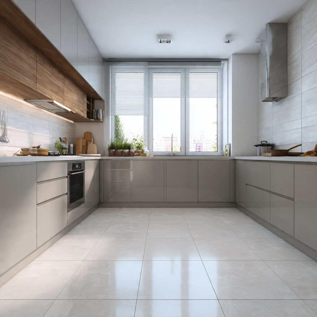 Kitchen Tiles Ideas for Modern, Stylish & Durable Kitchens 19 clean kitchen tiles surface after maintenance spot